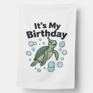 Sea Turtle Birthday Shirt Design_1 House Flag