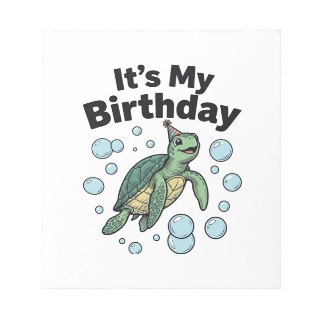 Sea Turtle Birthday Shirt Design_1 Notepad (Front)