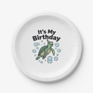 Sea Turtle Birthday Shirt Design_1 Paper Plates