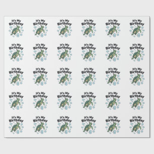 Sea Turtle Birthday Shirt Design_1 Wrapping Paper