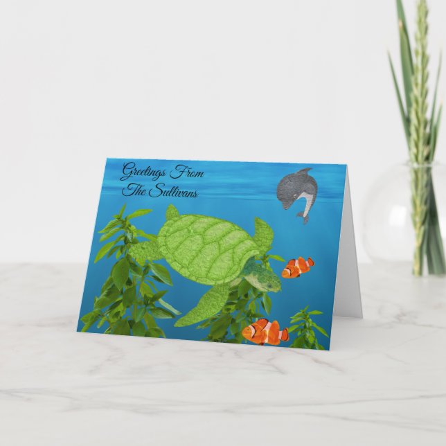 Sea Turtle, Blank Card (Front)