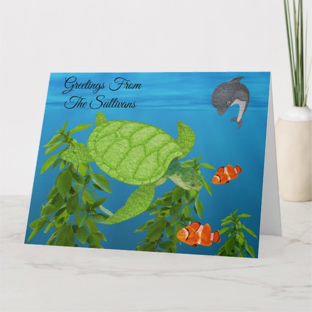 Sea Turtle, Blank Card (Front)