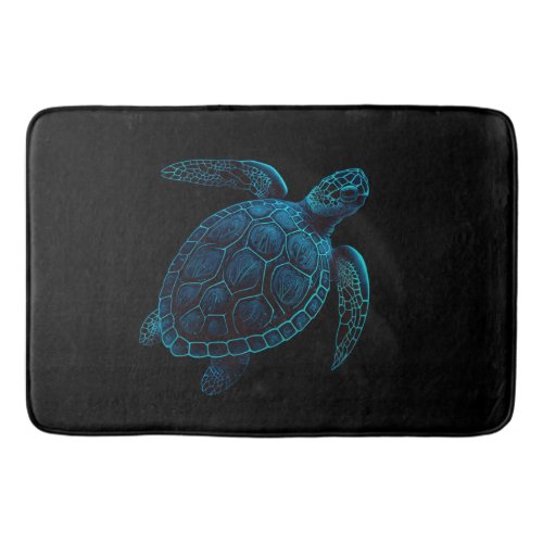  Sea turtle blue digital drawing  Bath Mat