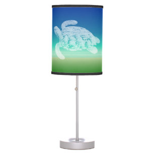 Sea Turtle Blue Green Seascape Table Lamp