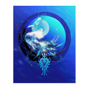 Moon Over Ocean Art Wall Decor Zazzle