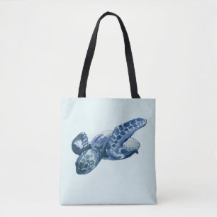 Sea Turtle Blue Tote Bag