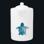 Sea Turtle blue watercolor Teapot<br><div class="desc">Sea Turtle blue watercolor</div>