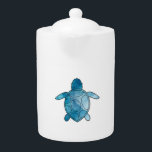 Sea Turtle blue watercolor Teapot<br><div class="desc">Sea Turtle blue watercolor</div>