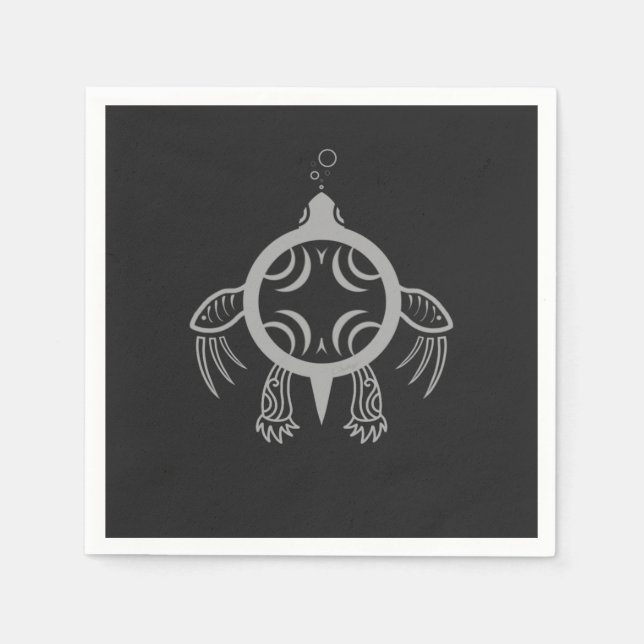Sea Turtle Bubbles Paper Napkins (Front)