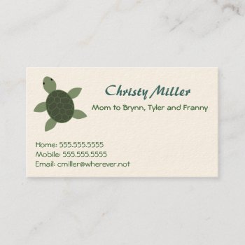 Sea Turtle Business Card by NightOwlsMenagerie at Zazzle