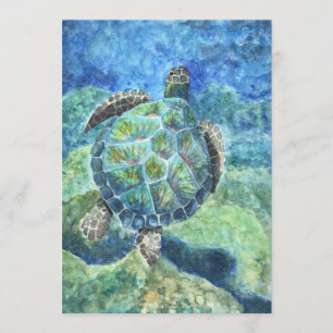 Sea Turtle by Liz Swanson Art Print Card