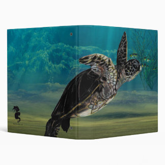 Sea Turtle By RyuNeko-Artz 3 Ring Binder
