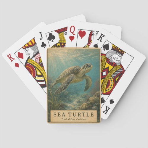 Sea Turtle Caribbean VINTAGE Poker Cards