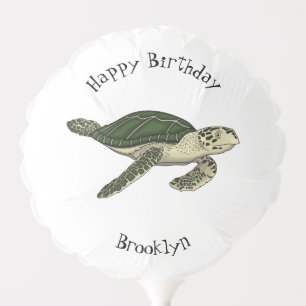 Sea turtle cartoon illustration balloon