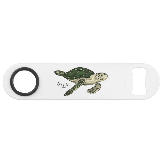 Sea turtle cartoon illustration  bar key (Front (Horizontal))