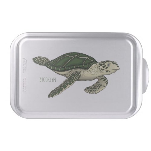 Sea turtle cartoon illustration  cake pan