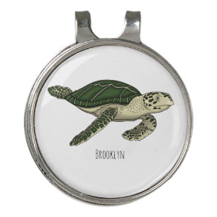 Sea turtle cartoon illustration golf hat clip
