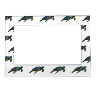 Sea turtle cartoon illustration magnetic frame