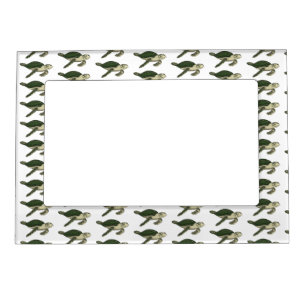 Sea turtle cartoon illustration magnetic frame