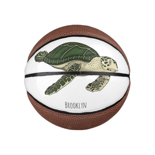 Sea turtle cartoon illustration  mini basketball
