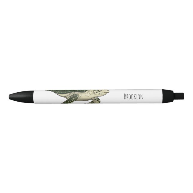 Sea turtle cartoon illustration  pen (Front)
