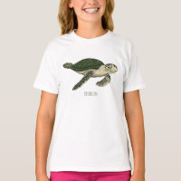 Sea turtle cartoon illustration