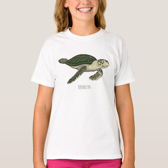 Sea turtle cartoon illustration T-Shirt (Front)
