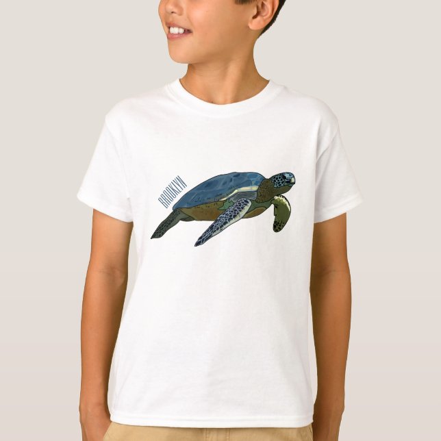Sea turtle cartoon illustration T-Shirt (Front)