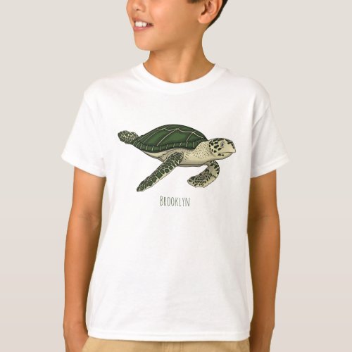 Sea turtle cartoon illustration  T_Shirt