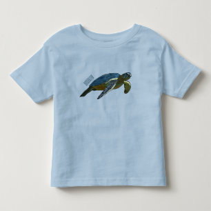 Sea turtle cartoon illustration toddler t-shirt
