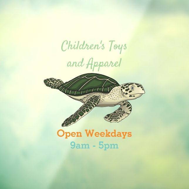 Sea turtle cartoon illustration window cling (Sheet 3)