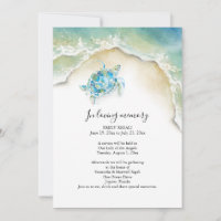Sea Turtle Celebration of Life Invitations
