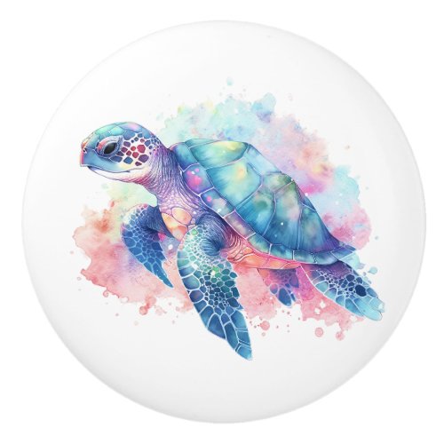 Sea Turtle Ceramic Knob