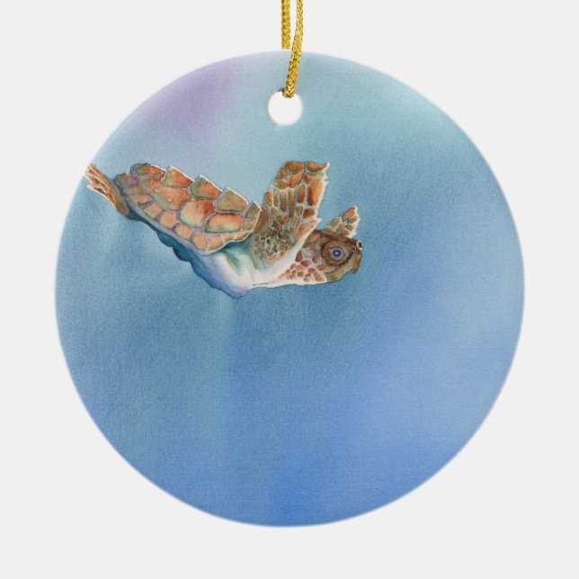 sea turtle ceramic ornament (Front)