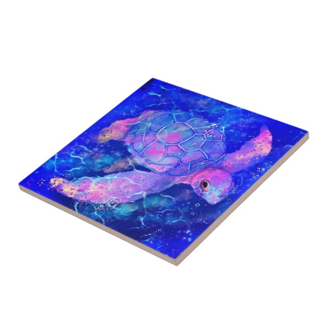 Sea Turtle Ceramic Tile (Side)