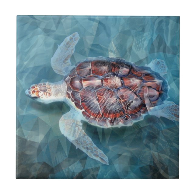 Sea Turtle Ceramic Tile (Front)