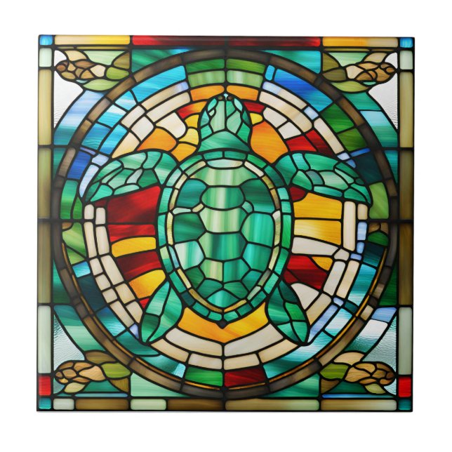 Sea Turtle Ceramic Tile (Front)