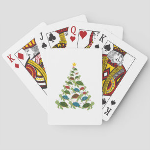 Sea Turtle Christmas Tree Santa Hat Xmas Poker Cards