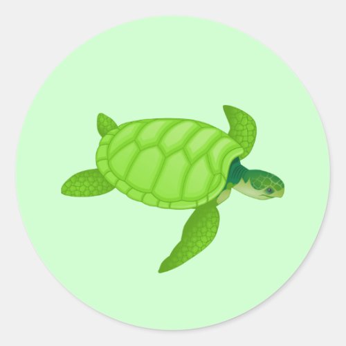 Sea Turtle Classic Round Sticker