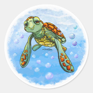 Cartoon Sea Turtle Stickers Zazzle