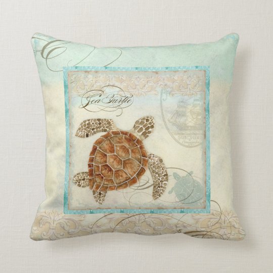 Sea Turtle Coastal Beach - Home Decor Pillow | Zazzle.com