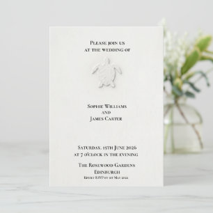 Sea Turtle Coastal Beach Wedding Invitation