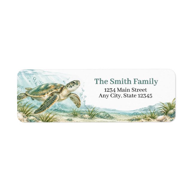 Sea Turtle Coastal Return Address Labels (Front)