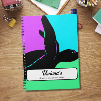 Sea Turtle Colorful Aqua Pink Turquoise Custom Notebook