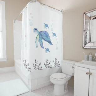 Sea Turtle, Colorful, Fun, Nature Shower Curtain