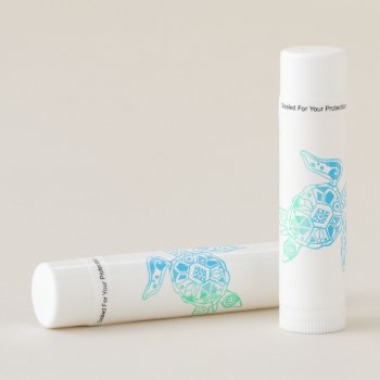 Sea Turtle | Colorful Ocean Waters Lip Balm by chandraws at Zazzle