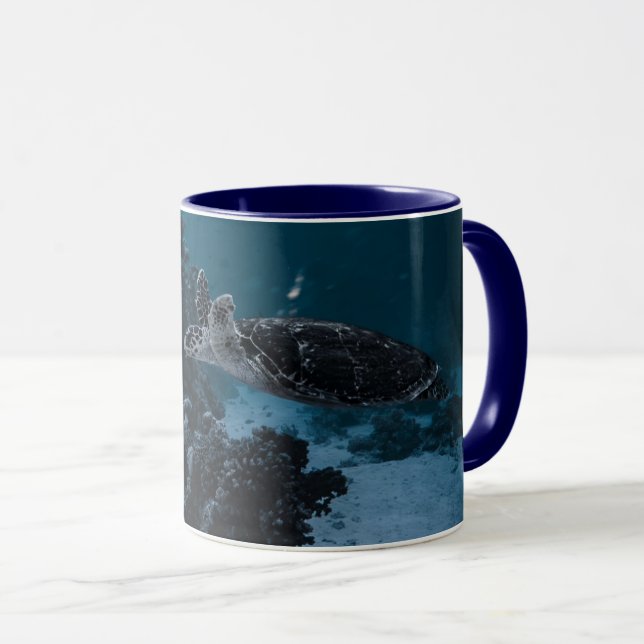 Sea Turtle Combo Mug – Deep Dive Ocean Vibes (Front Right)