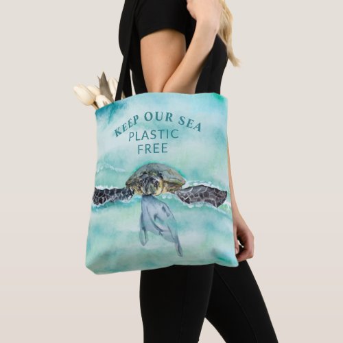 Sea Turtle Conservation KEEP OUR SEA PLASTIC FREE Tote Bag