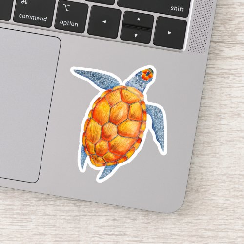 Sea Turtle Contour Sticker