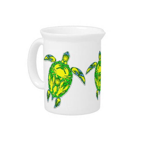 Sea Turtle Coral Reef Marine Life Symbol  Beverage Pitcher